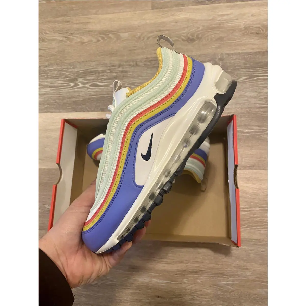 Nike shoes - Nike Air Max 97 - Air Max - DH5724-100 - Summit White-Obsidian-Sapphire-Frost Pistachio (UPC: 194958827502) 3