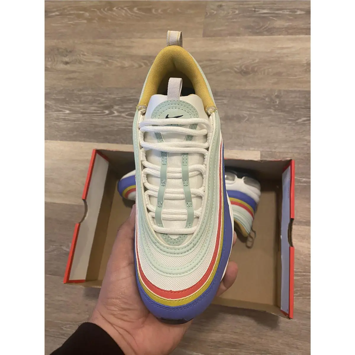 Nike shoes - Nike Air Max 97 - Air Max - DH5724-100 - Summit White-Obsidian-Sapphire-Frost Pistachio (UPC: 194958827502) 4