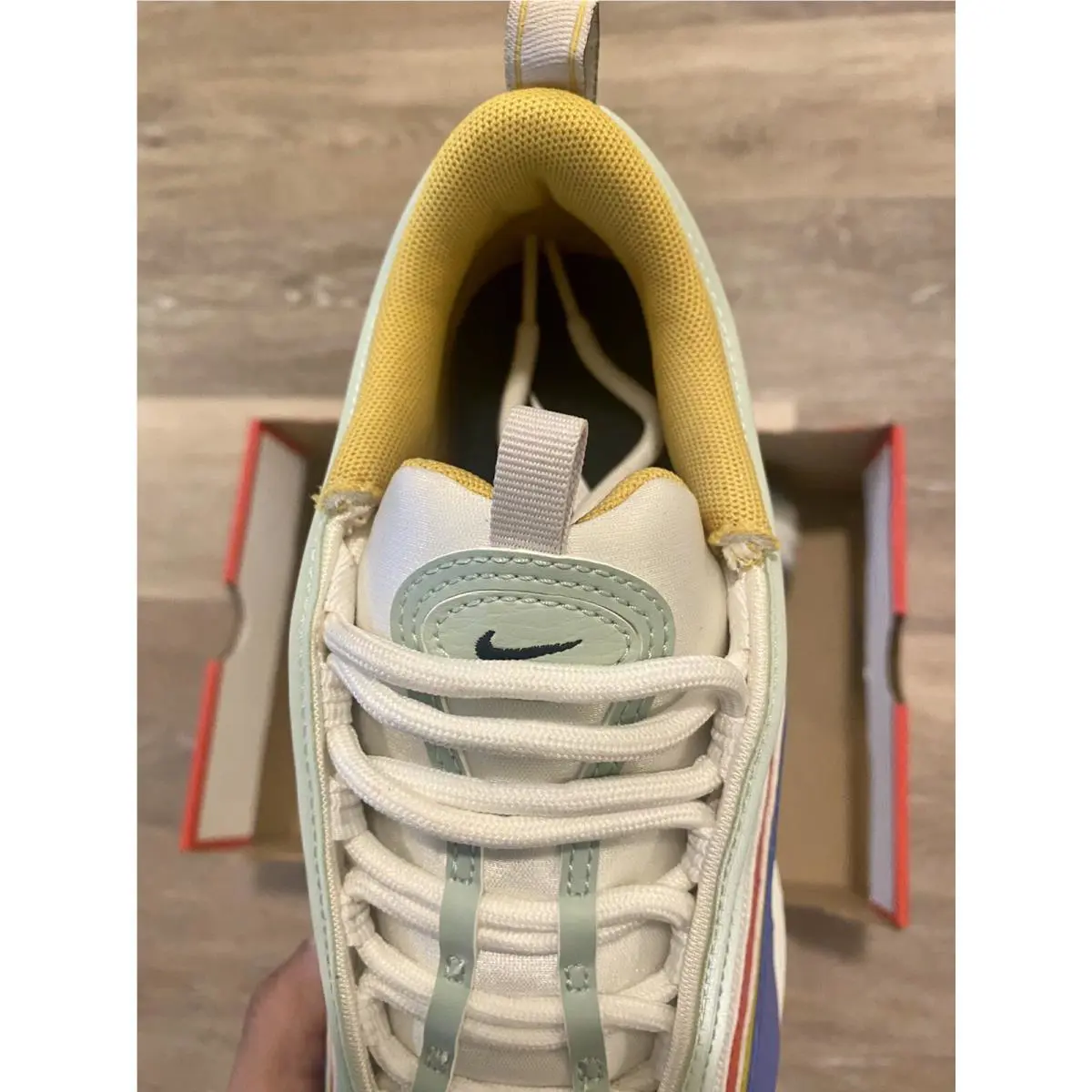 Nike shoes - Nike Air Max 97 - Air Max - DH5724-100 - Summit White-Obsidian-Sapphire-Frost Pistachio (UPC: 194958827502) 6