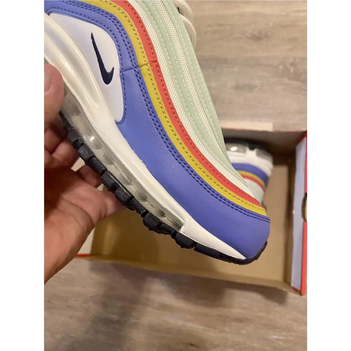 Nike shoes - Nike Air Max 97 - Air Max - DH5724-100 - Summit White-Obsidian-Sapphire-Frost Pistachio (UPC: 194958827502) 7