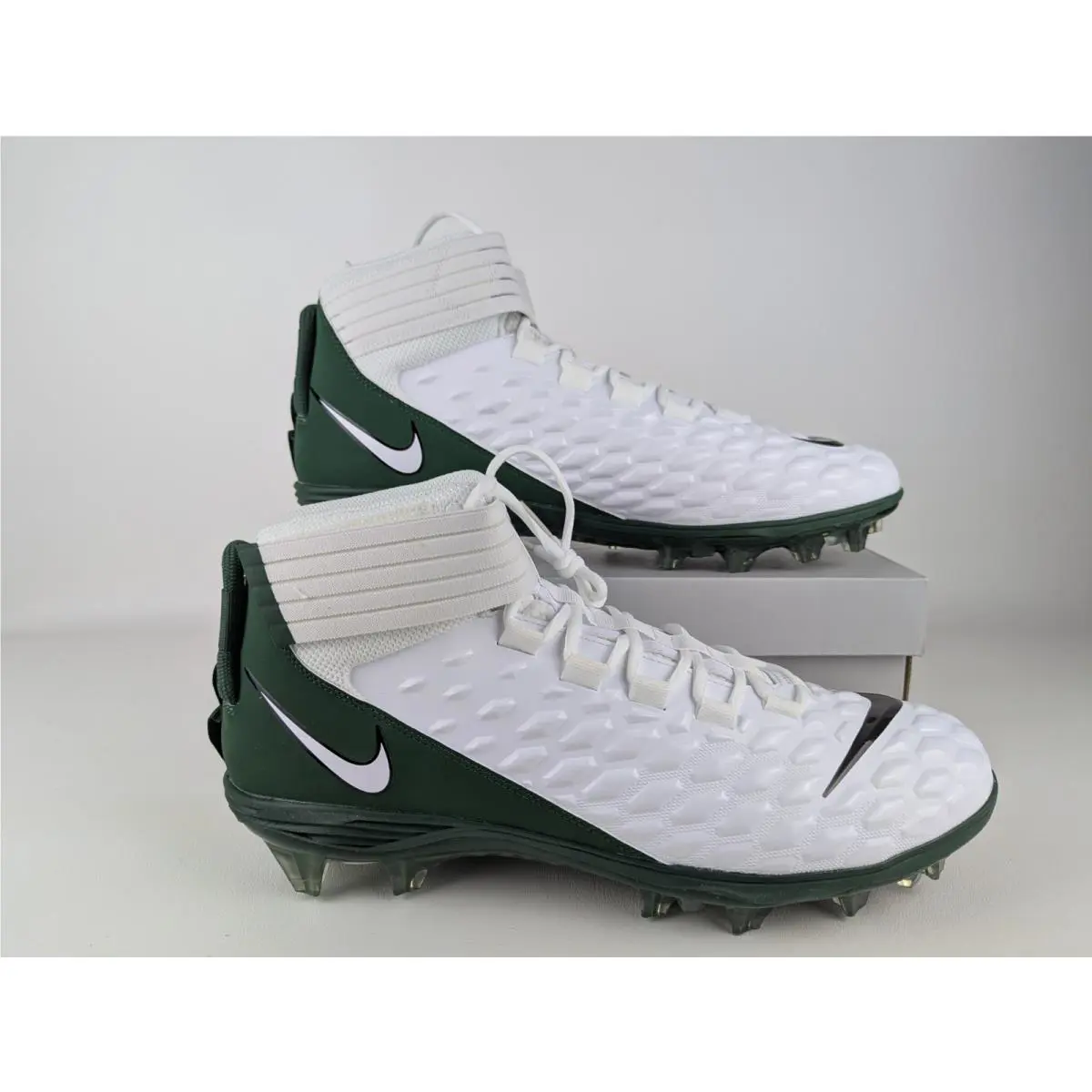Nike Force Savage Pro 2 Football Cleats White Green BV3969-107 Mens Size 16
