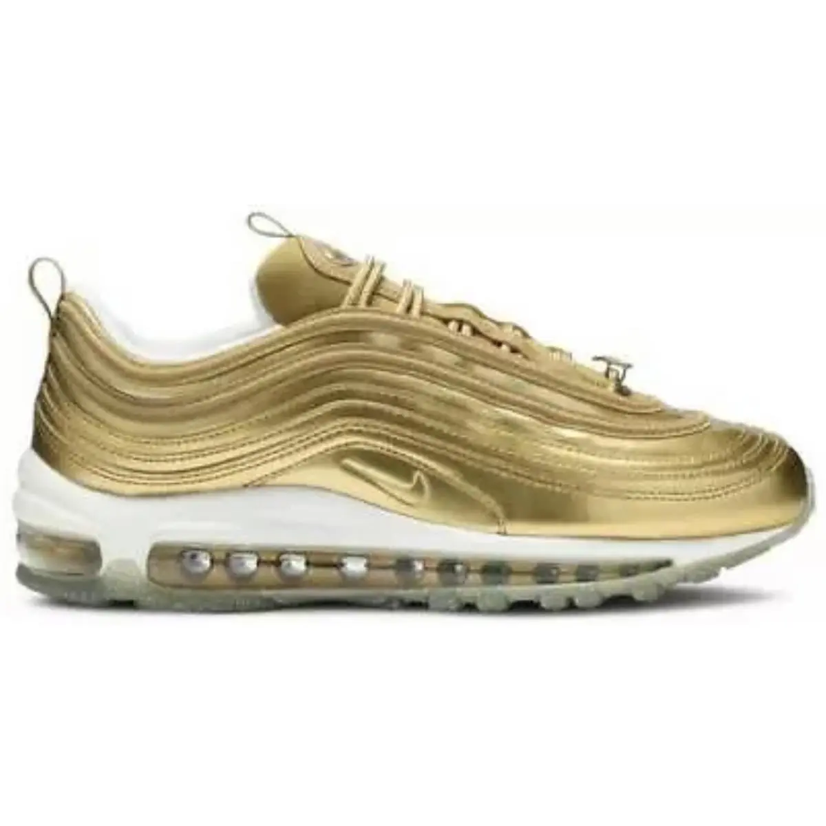 Nike Women Air Max 97 QS Metallic Gold-white SZ 5 CJ0625-700