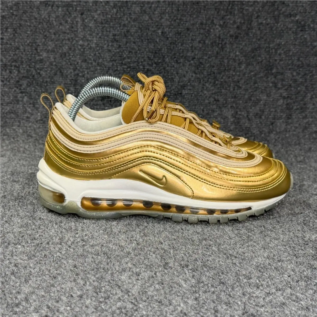 Nike Air Max 97 LX Athletic Shoes Women`s 8 Metallic Gold Retro Running Sneakers