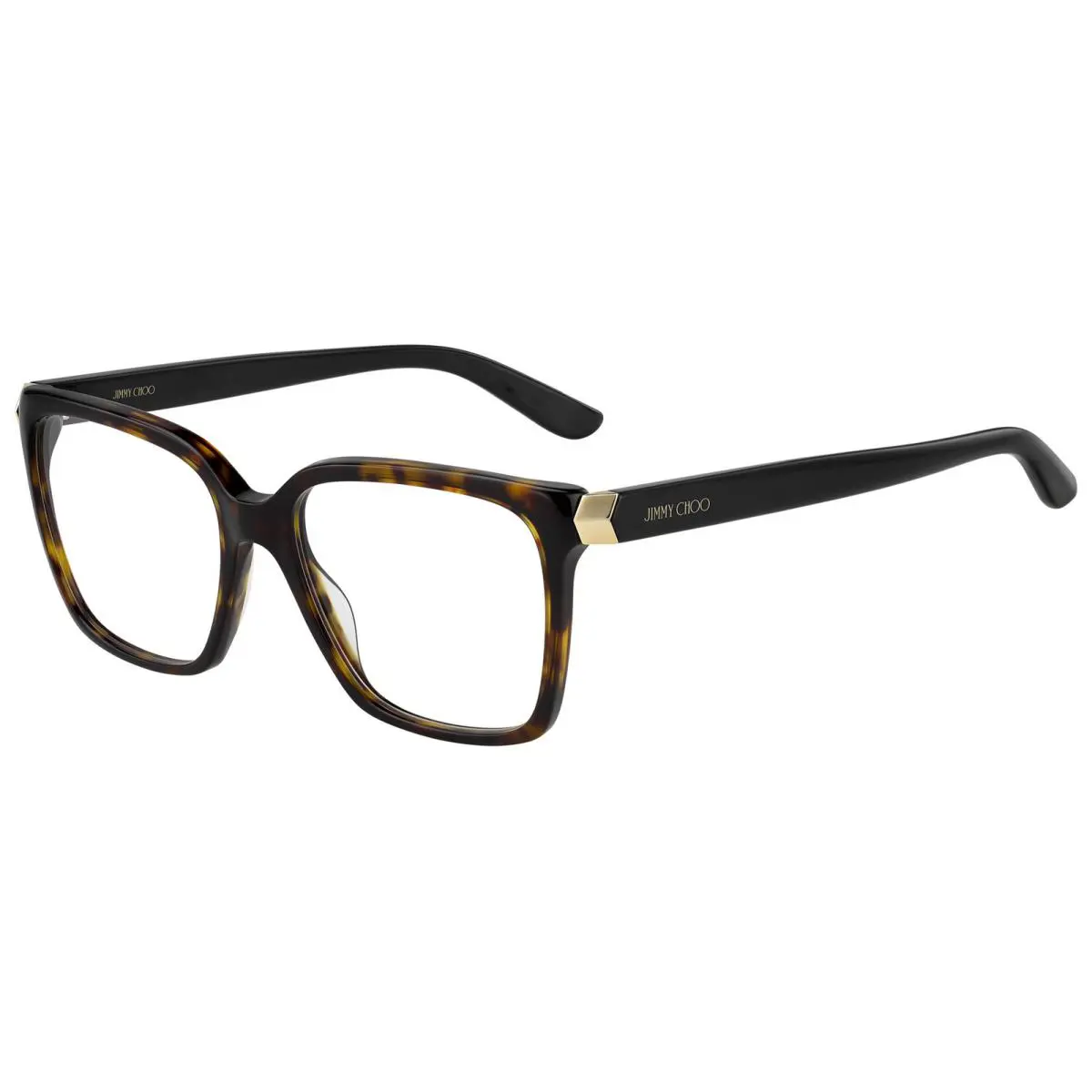 Jimmy Choo Women`s Dark Havana Square Eyeglass Frame JC227 0086 00 Made In Italy