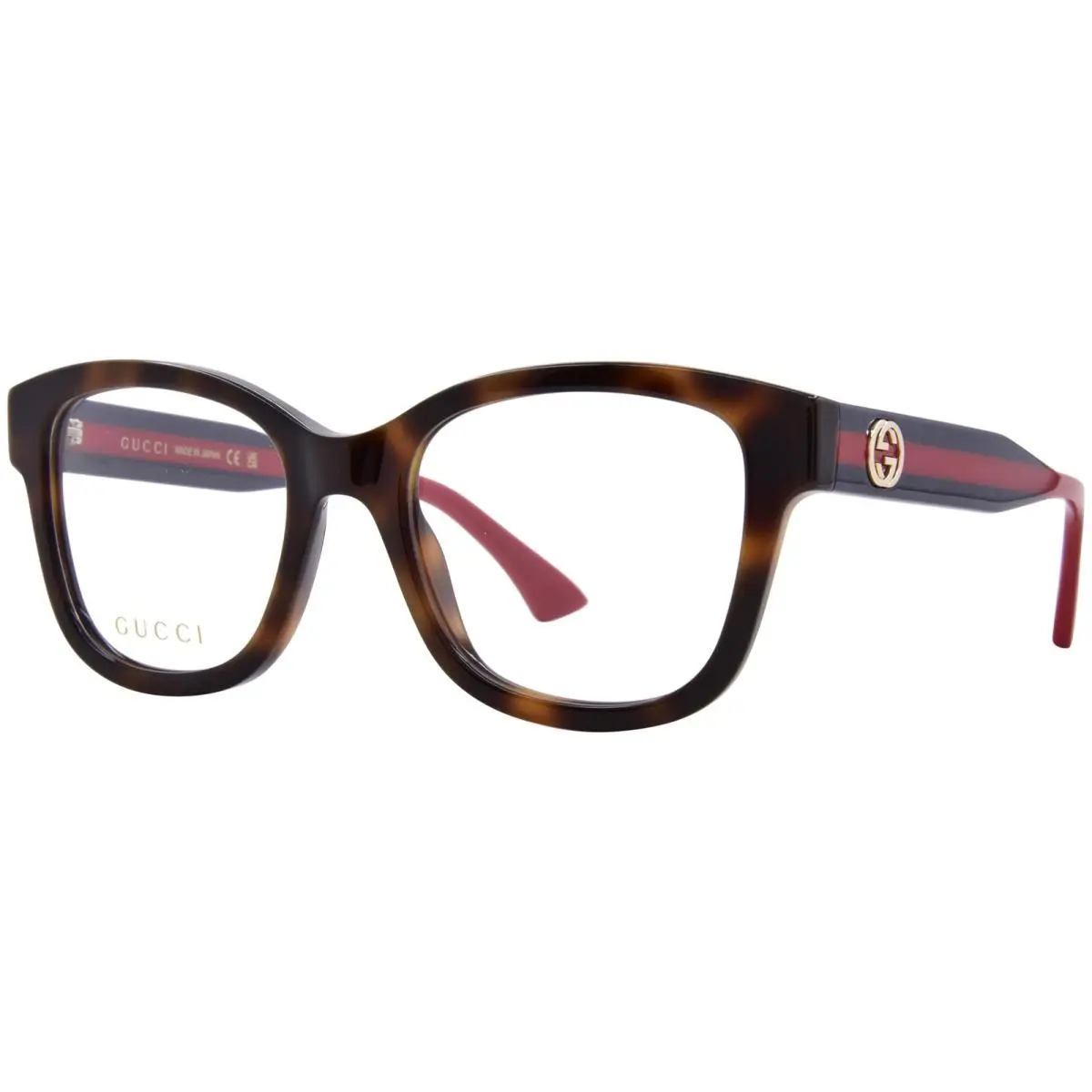 Gucci GG1863O 002 Eyeglasses Women`s Havana/blue Full Rim Square Shape 51mm