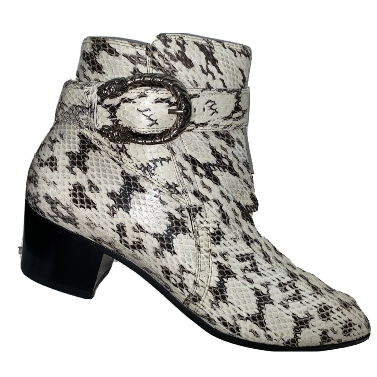 Gucci Dionysus Women Bootie Lizard Exotic Leather Ivory Elaphe Radiate Zip 40EUR