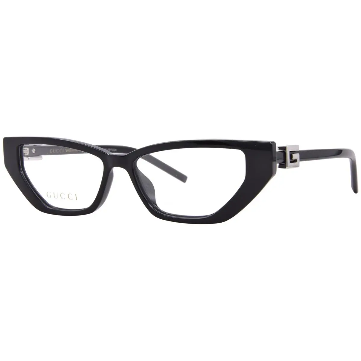 Gucci GG1683O 001 Eyeglasses Frame Women`s Black Full Rim Cat Eye 53mm