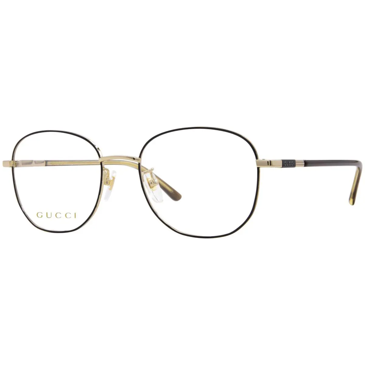 Gucci GG1352O 003 Eyeglasses Men`s Shiny Endura Gold Full Rim Round Shape 53mm