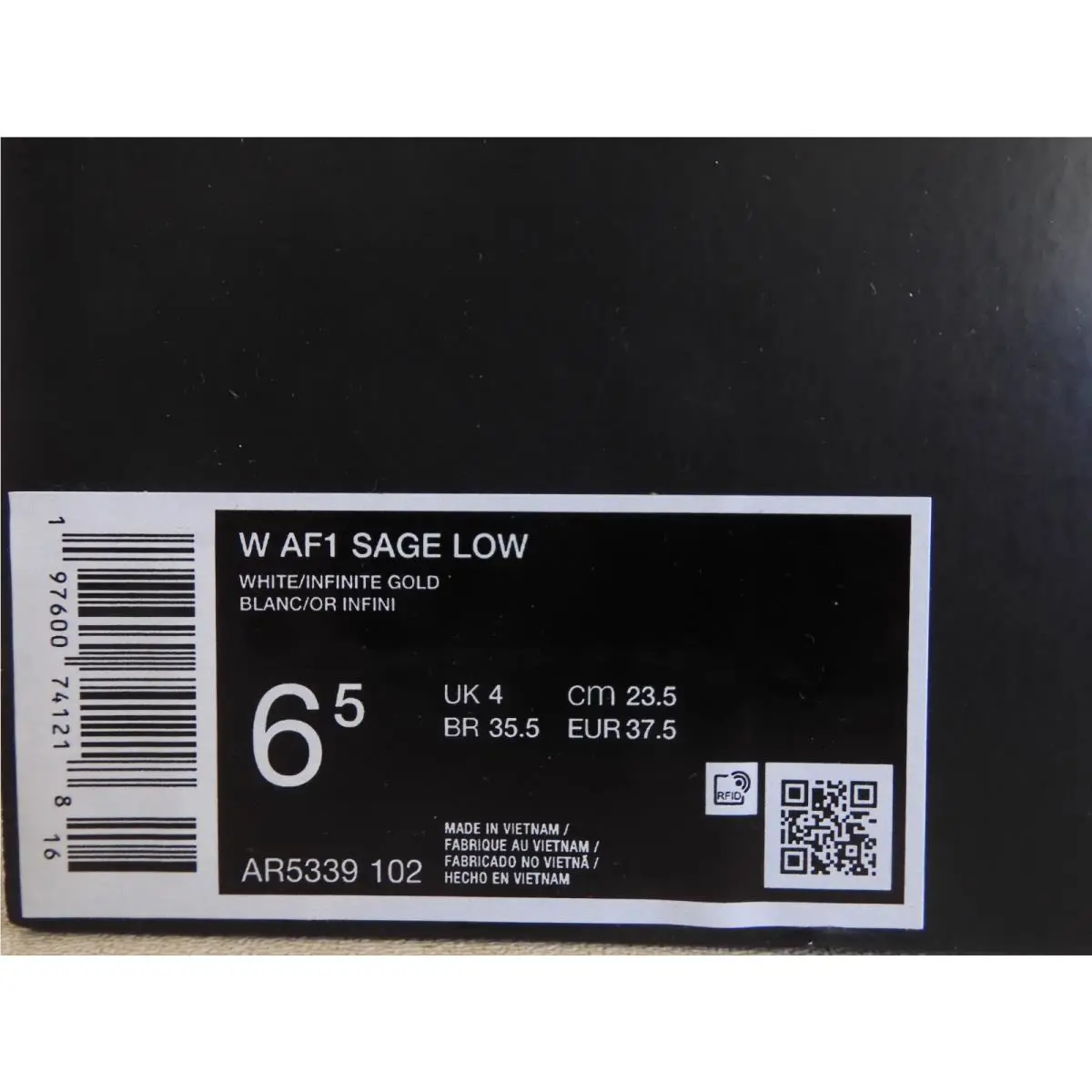 Nike shoes - Air Force 1 Sage Low - AR5339 102 - White (UPC: 197600741218) 3