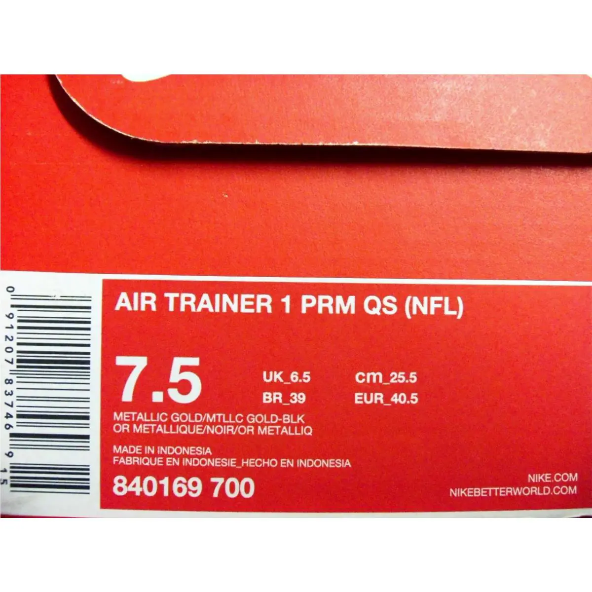 Nike shoes - Super Bowl - Super Bowl - 840169-700 - Gold (UPC: 091207837469) 3