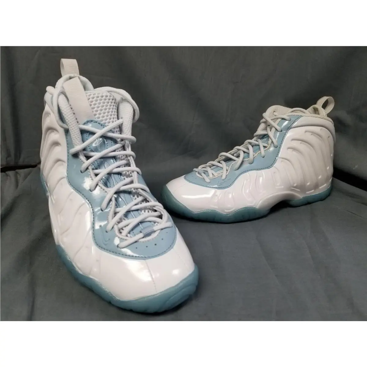 Nike Little Posite One White Aura Worn Blue GS Sneakers Size 4.5
