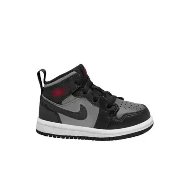 Nike Air Jordan 1 Mid PS `shadow` Grey/black/red 640735-096 Toddler Size 3c - Gray