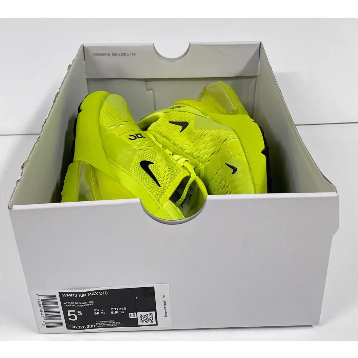 Nike shoes - Nike Air Max 270 - Air Max - DV2226-300 - Green/Black Athletic Tennis Ball (UPC: 195870854027) 8