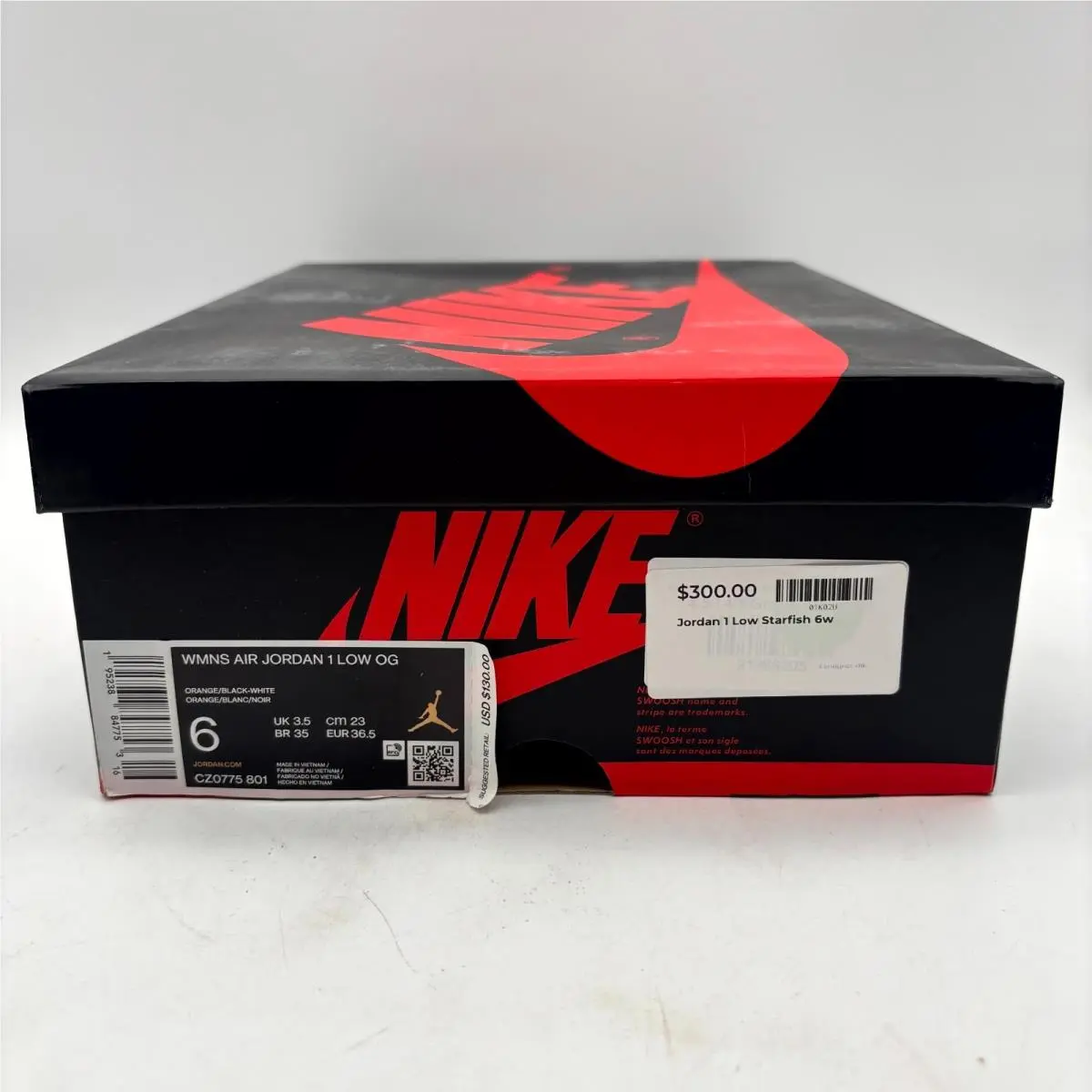 Nike shoes - Nike Air Jordan 1 Low OG CZ0775-801 - CZ0775801 - Starfish White Black (UPC: 195238847753) 7