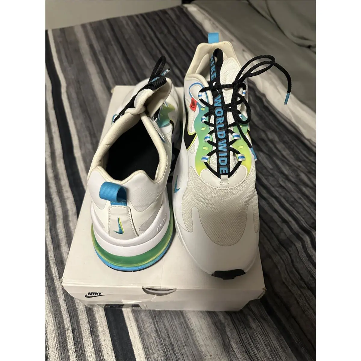 Nike shoes - Nike Air Max 270 React - CK6457-100 - White, Manufacturer: White/Blue Fury/Volt/Black 0