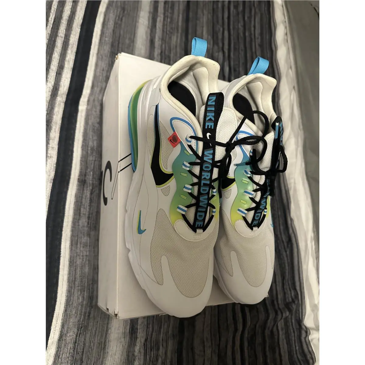 Nike shoes - Nike Air Max 270 React - CK6457-100 - White, Manufacturer: White/Blue Fury/Volt/Black 3