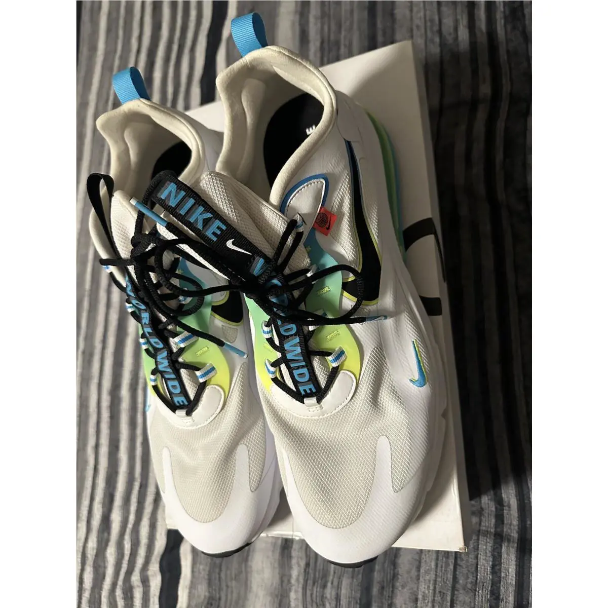 Nike shoes - Nike Air Max 270 React - CK6457-100 - White, Manufacturer: White/Blue Fury/Volt/Black 4