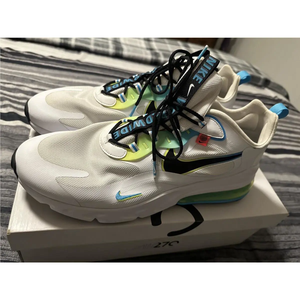Nike shoes - Nike Air Max 270 React - CK6457-100 - White, Manufacturer: White/Blue Fury/Volt/Black 5