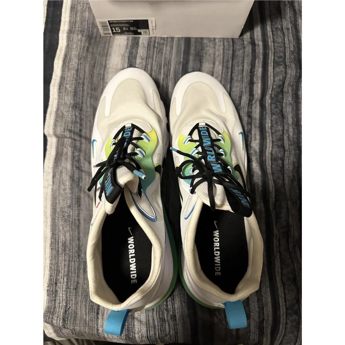 Nike shoes - Nike Air Max 270 React - CK6457-100 - White, Manufacturer: White/Blue Fury/Volt/Black 6