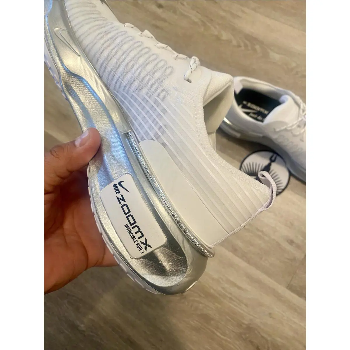 Nike shoes - Nike ZoomX Invincible 3 - ZoomX Invincible - FZ1427-100 - White / Metallic Silver (UPC: 197595457620) 1