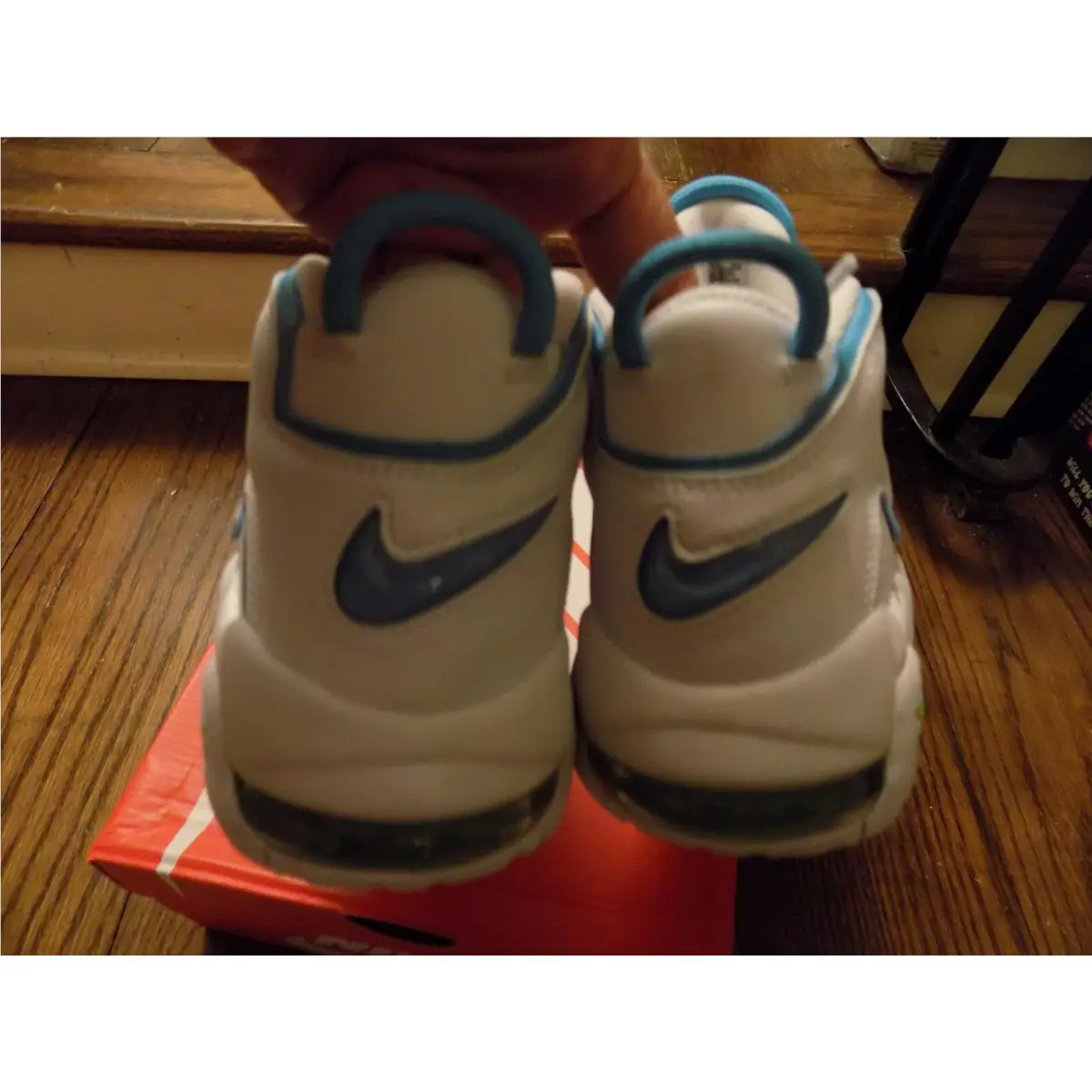 Nike shoes - Nike Air More Uptempo GS - white orange teal green yellow 2