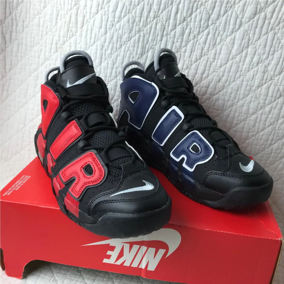 Nike shoes - Nike Air More Uptempo GS - Black/University Red 8