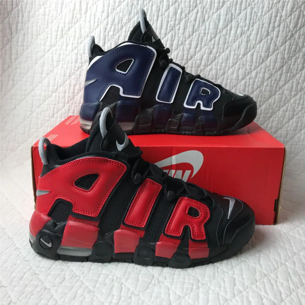Nike shoes - Nike Air More Uptempo GS - Black/University Red 0