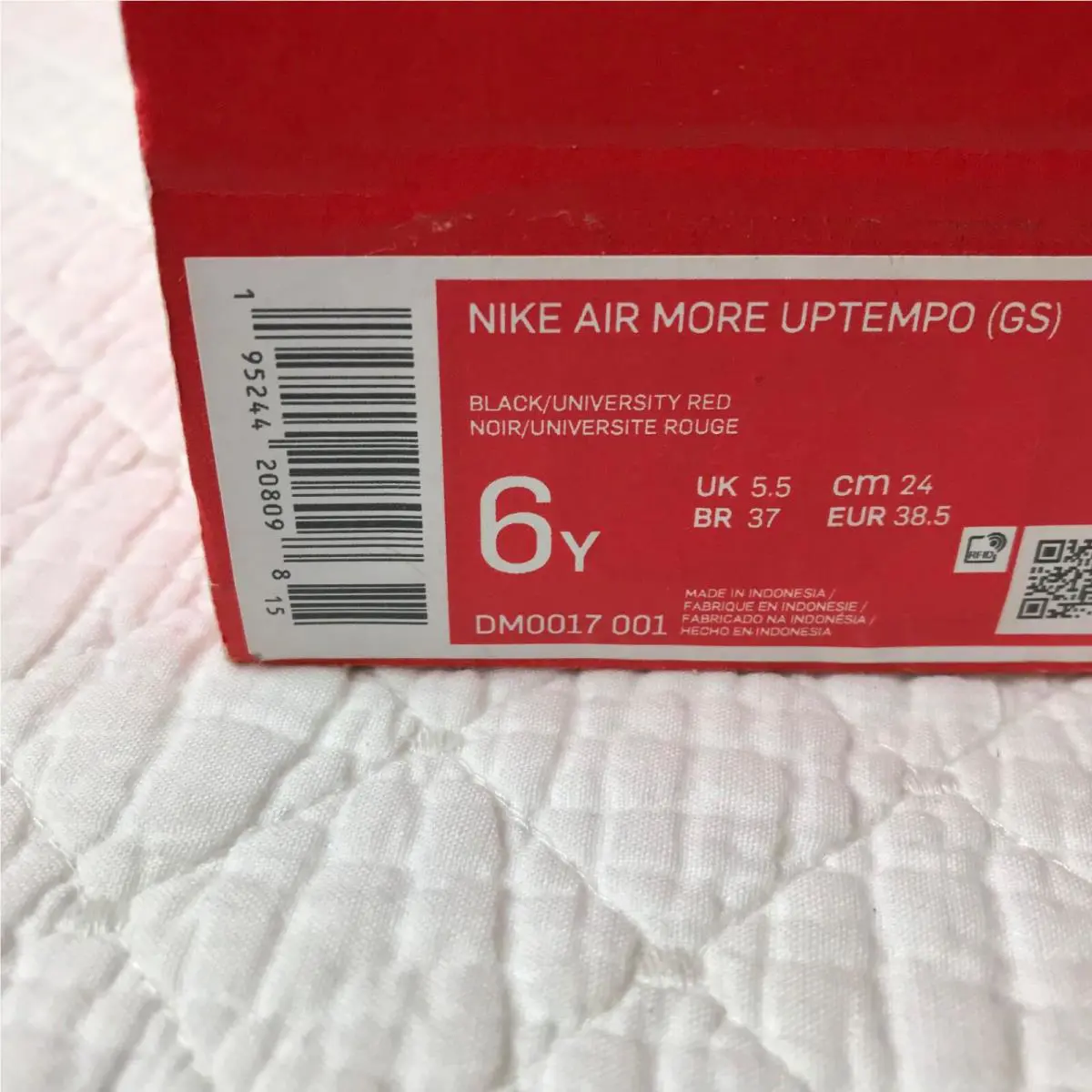 Nike shoes - Nike Air More Uptempo GS - Black/University Red 10