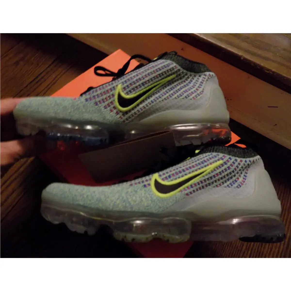 Nike shoes - Nike Air VaporMax Flyknit 2021 - DX3367-700 - green teal black neon green stitching 1