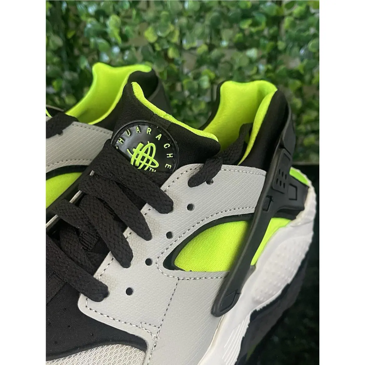 Nike shoes - Nike Huarache Run - Huarache Run - Wolf Grey/Black/Electric Green (UPC: 0885176731015) 3