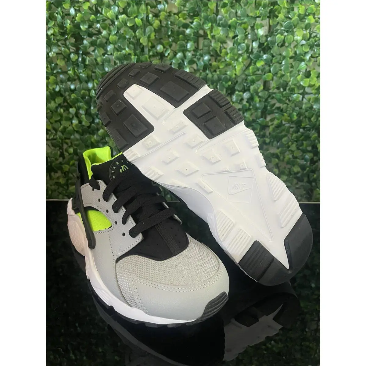 Nike shoes - Nike Huarache Run - Huarache Run - Wolf Grey/Black/Electric Green (UPC: 0885176731015) 5