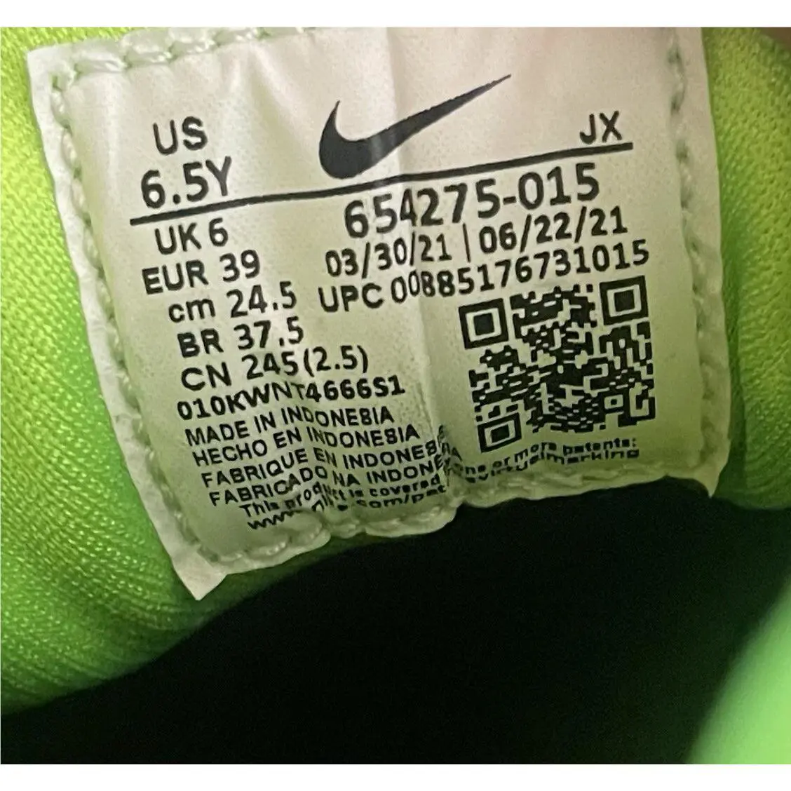 Nike shoes - Nike Huarache Run - Huarache Run - Wolf Grey/Black/Electric Green (UPC: 0885176731015) 6