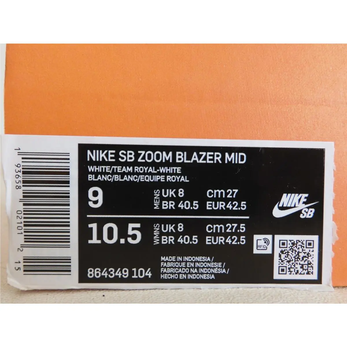 Nike shoes - Nike SB Zoom Blazer Mid - 864349-104 - White (UPC: 193658021012) 3