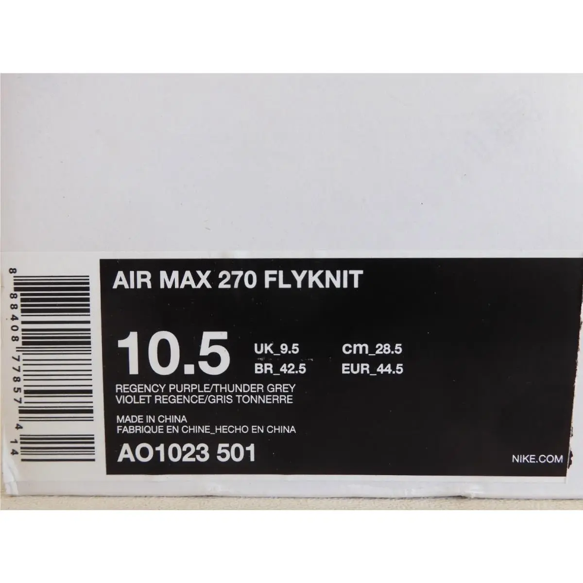 Nike shoes - Nike Air Max 270 Flyknit - AO1023-501 - Purple (UPC: 888408778574) 3