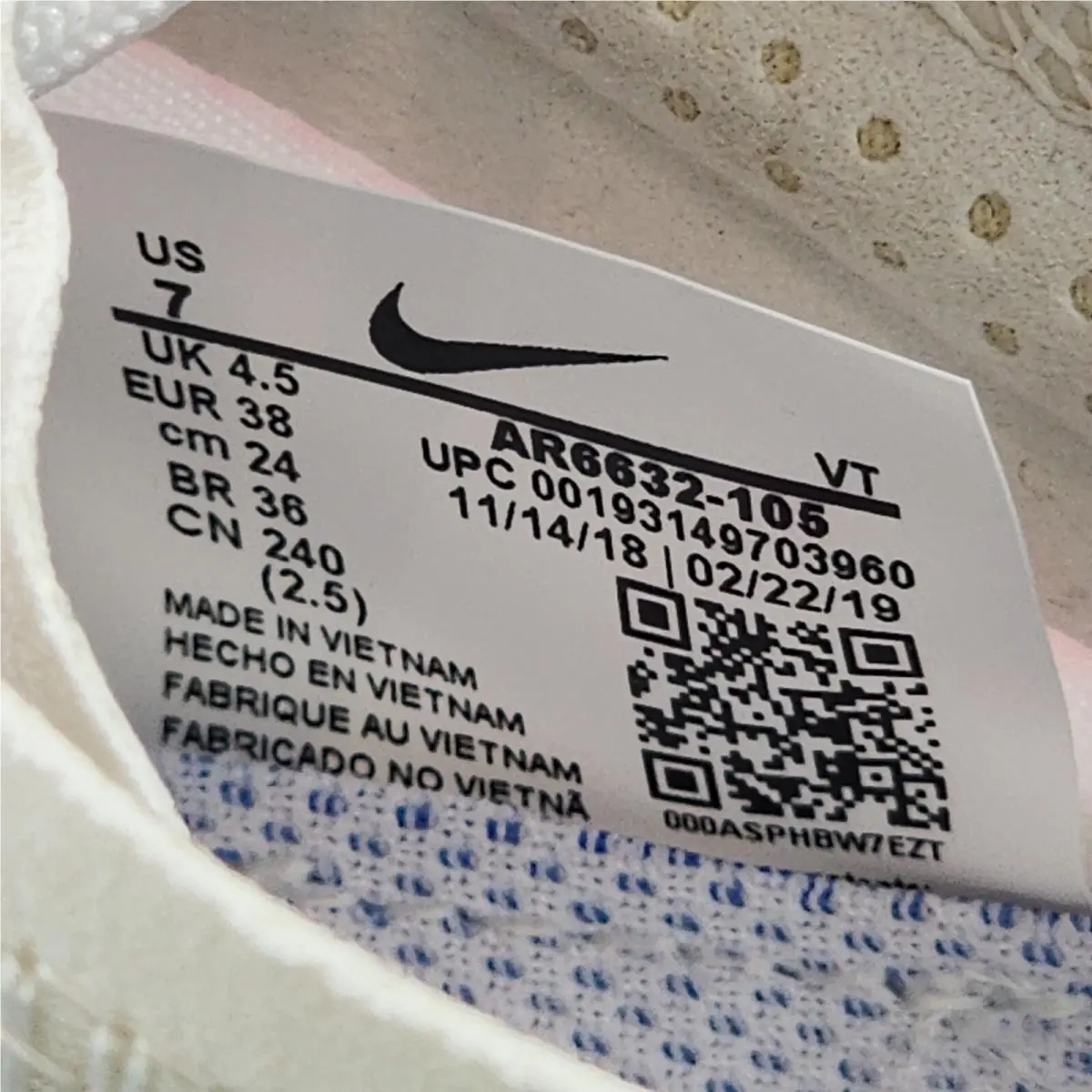 Nike shoes - Nike Air VaporMax 2019 - Air VaporMax - AR6632-105 - Summit White, Pink Rise (UPC: 193149703960) 8