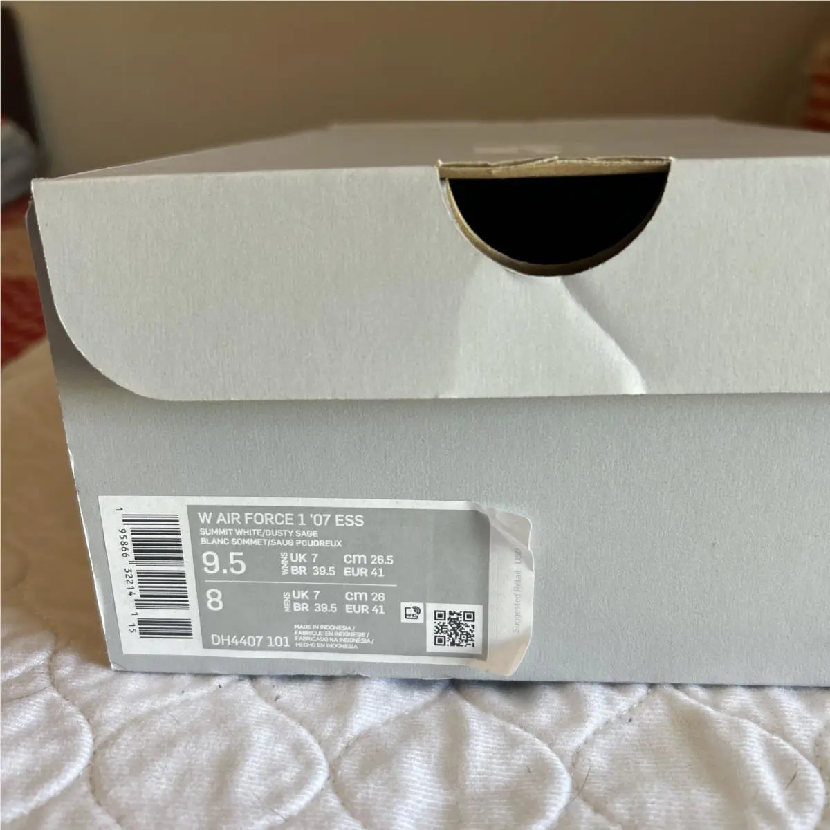Nike shoes - Nike Air Force 1 - Air Force - DH4407-101 - White, Manufacturer: Summit White/Summit White/Grey Fog/Dusty Sage 7