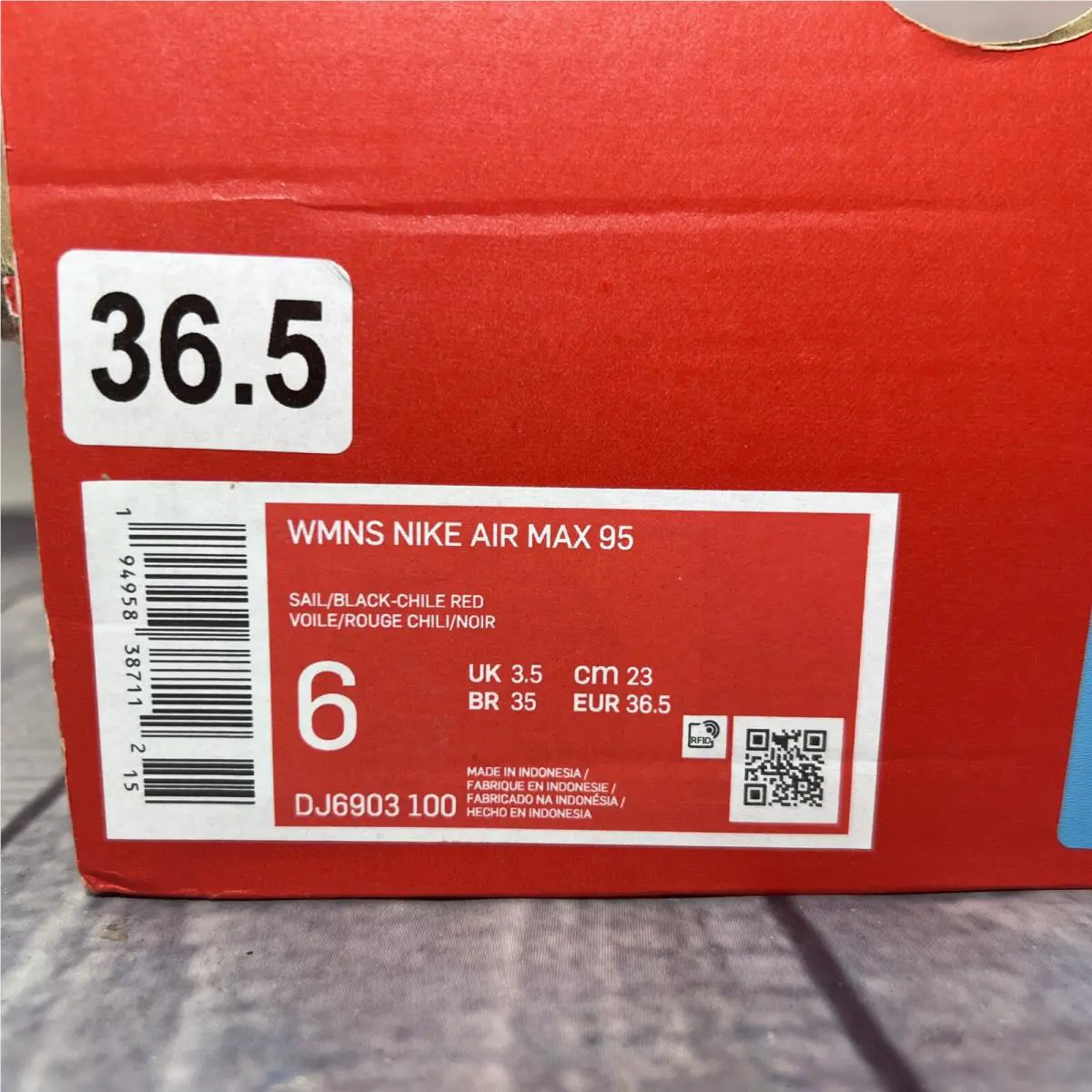 Nike shoes - Nike Air Max 95 - Air Max - DJ6903-100 - Sail/Chile Red/Coconut Milk/Black 9