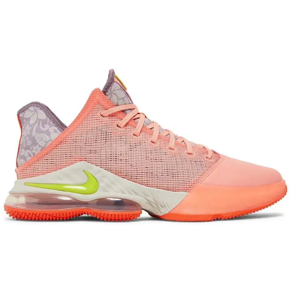 Nike Lebron 19 Low Hawaii Pink Green Crimson Orange DQ8344-600 Men`s 12 - Pink