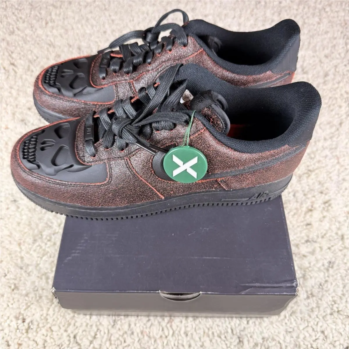 Nike Air Force 1 Low Retro QS Halloween Skull HV2016-001 Mens Size 10.5 - Black