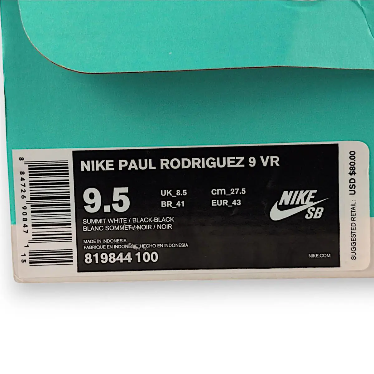 Nike shoes - Nike Paul Rodriguez 9VR - Paul Rodriguez - 819844-100 - White (UPC: 884726908471) 14