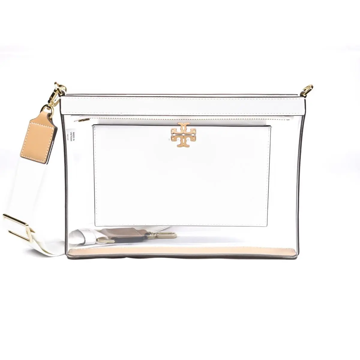 Tory Burch Blake Clear Vinyl Swingpack Crossbody Messenger Bag Purse 165834