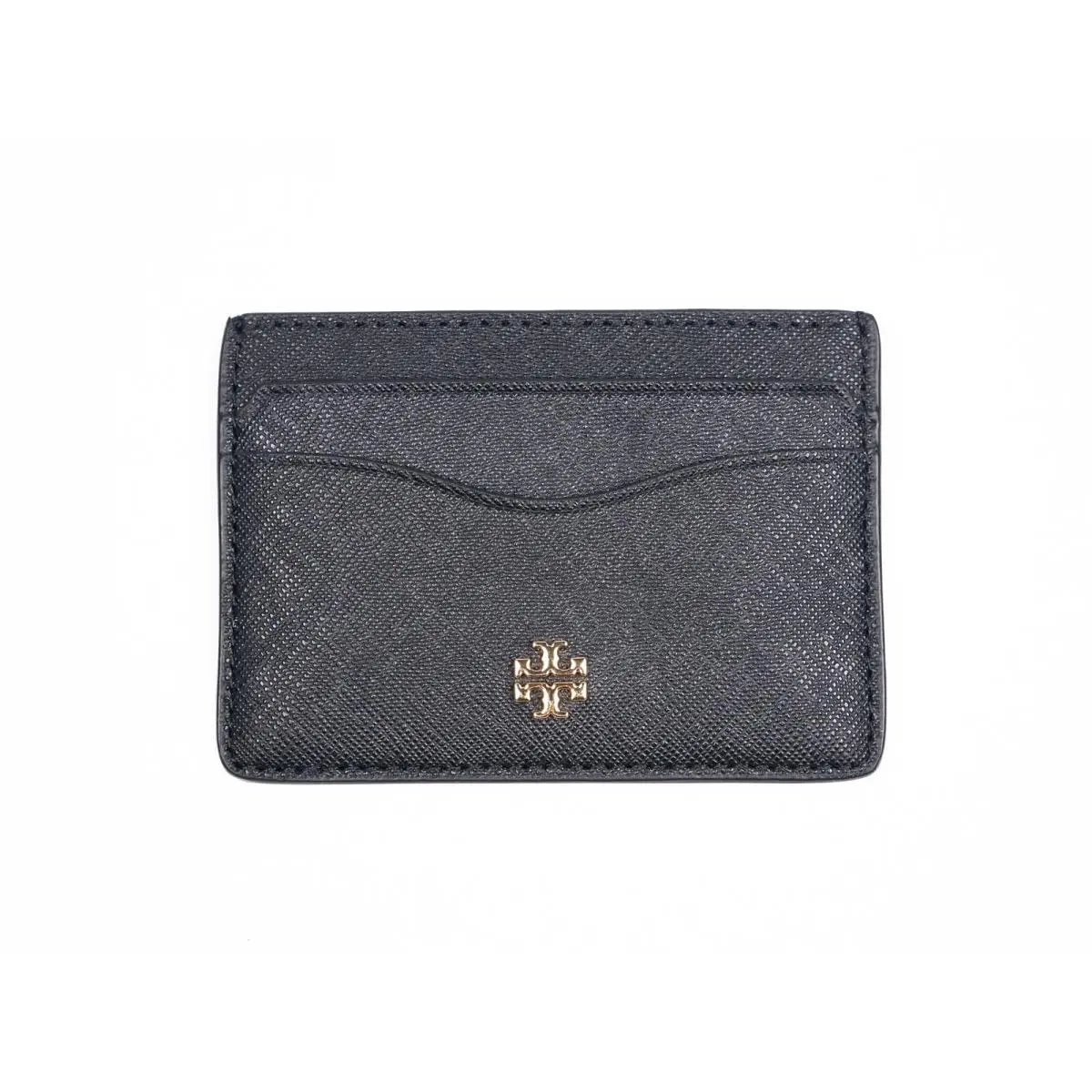 Tory Burch Emerson Black Saffiano Leather Card Case Wallet Holder 136101
