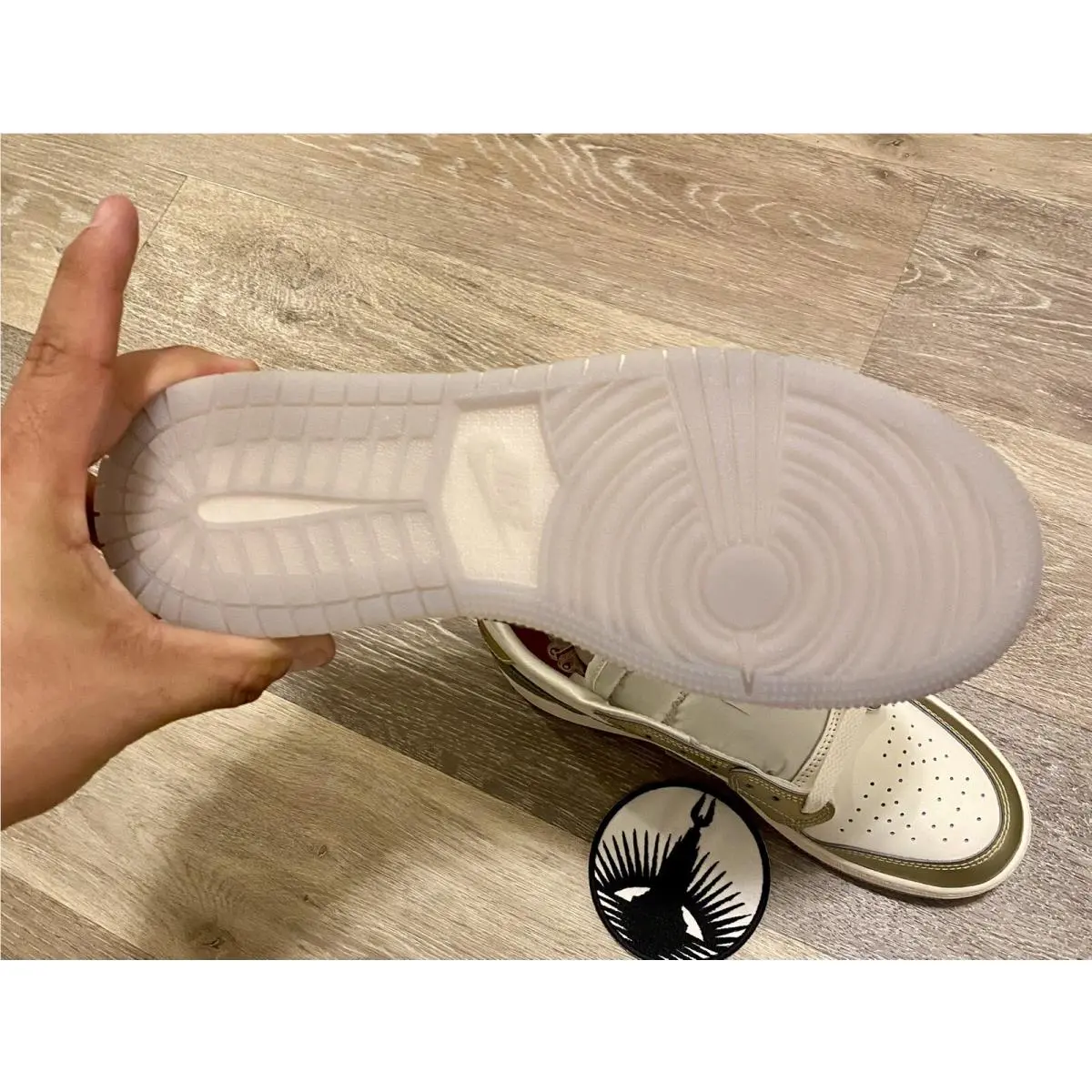 Nike shoes - Air Jordan 1 Low OG - FQ6593-100 - Sail/Oil Green/Metallic Gold Grain/Saturn Gold/Cedar (UPC: 196977555282) 9