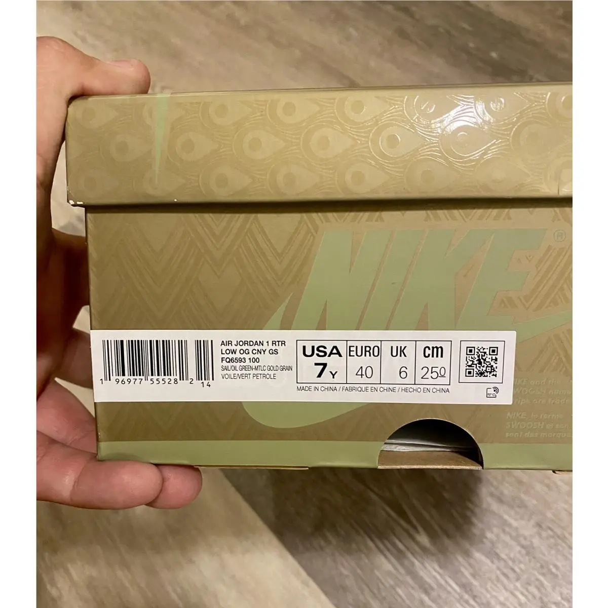 Nike shoes - Air Jordan 1 Low OG - FQ6593-100 - Sail/Oil Green/Metallic Gold Grain/Saturn Gold/Cedar (UPC: 196977555282) 10