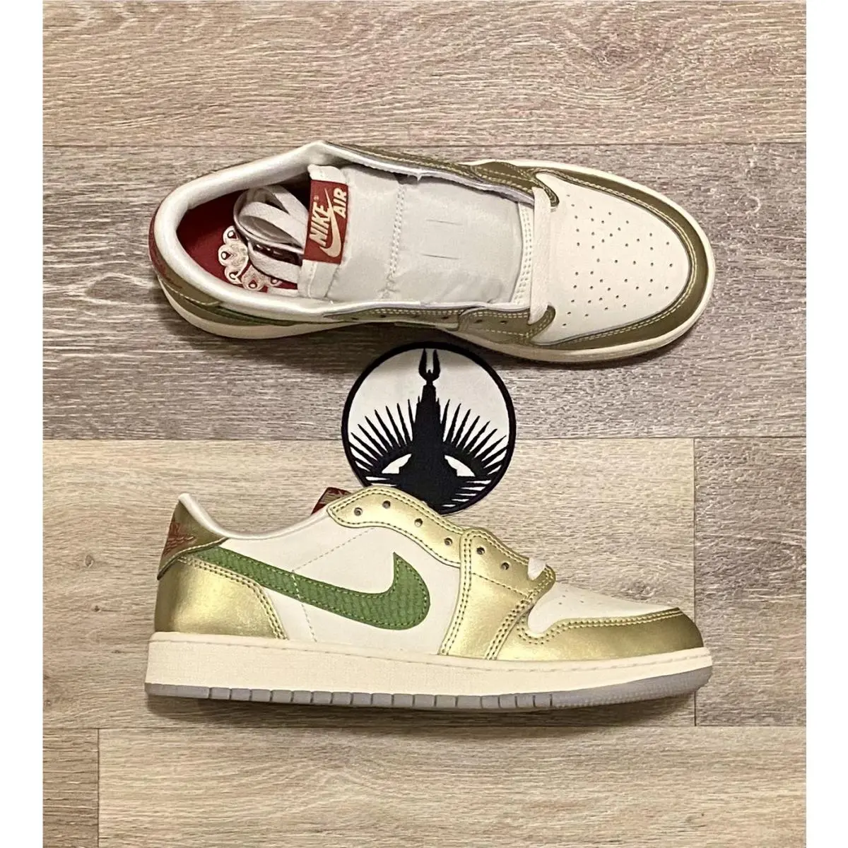 Nike shoes - Air Jordan 1 Low OG - FQ6593-100 - Sail/Oil Green/Metallic Gold Grain/Saturn Gold/Cedar (UPC: 196977555282) 5