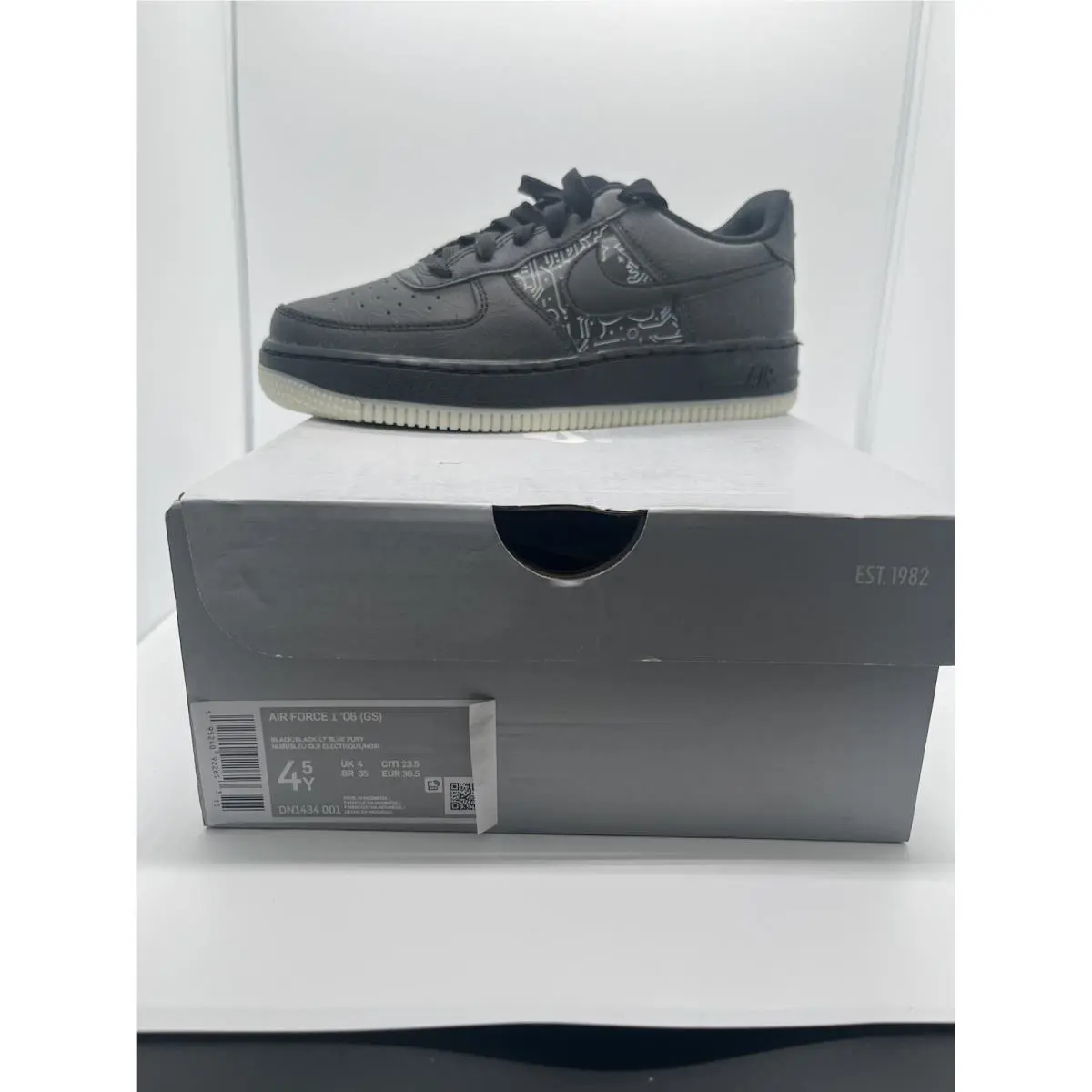 Nike shoes - Nike Air Force 1 `06 - DN1434 001 - Black/Black-Lt Blue Fury 1