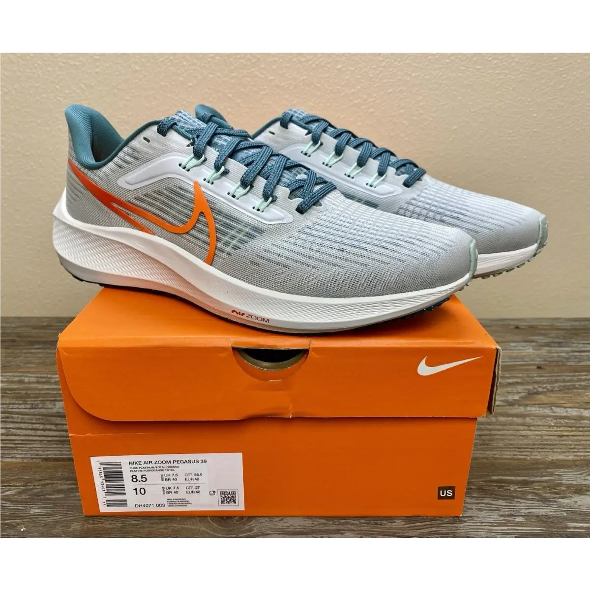 Air Zoom Pegasus 39 Platinum Running Shoes DH4071-003 Size 8.5 / Wmn`s 10 by Nike