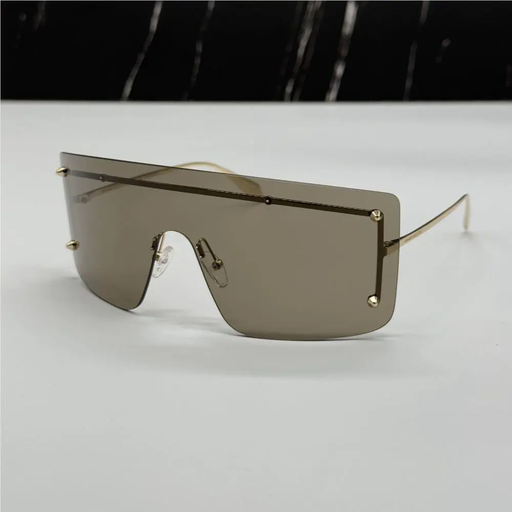 AM0412S 002 Alexander Mcqueen Shield Unisex Sunglasses