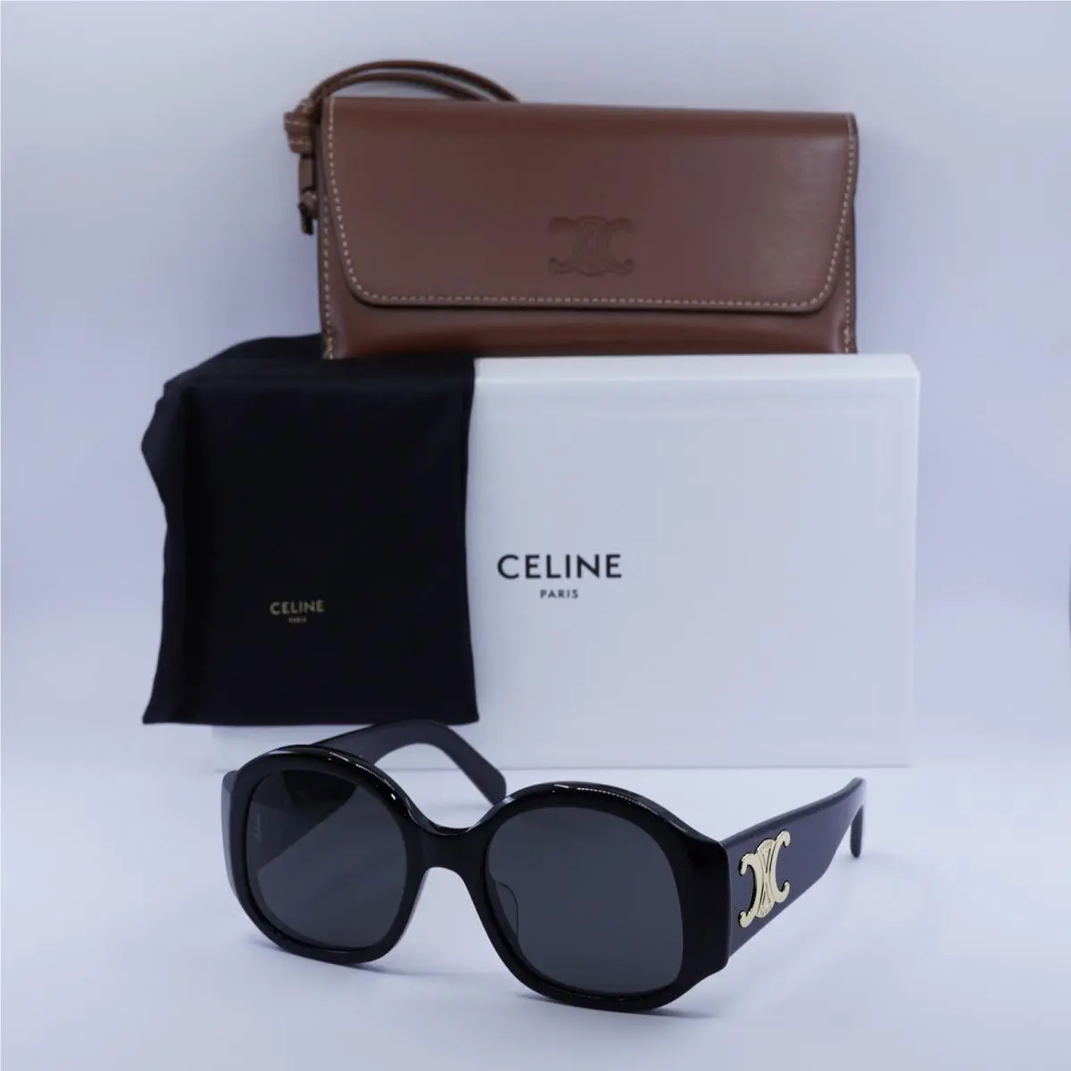 Celine CL40305U 01A Shiny Black/grey 54-20-140 Sunglasses