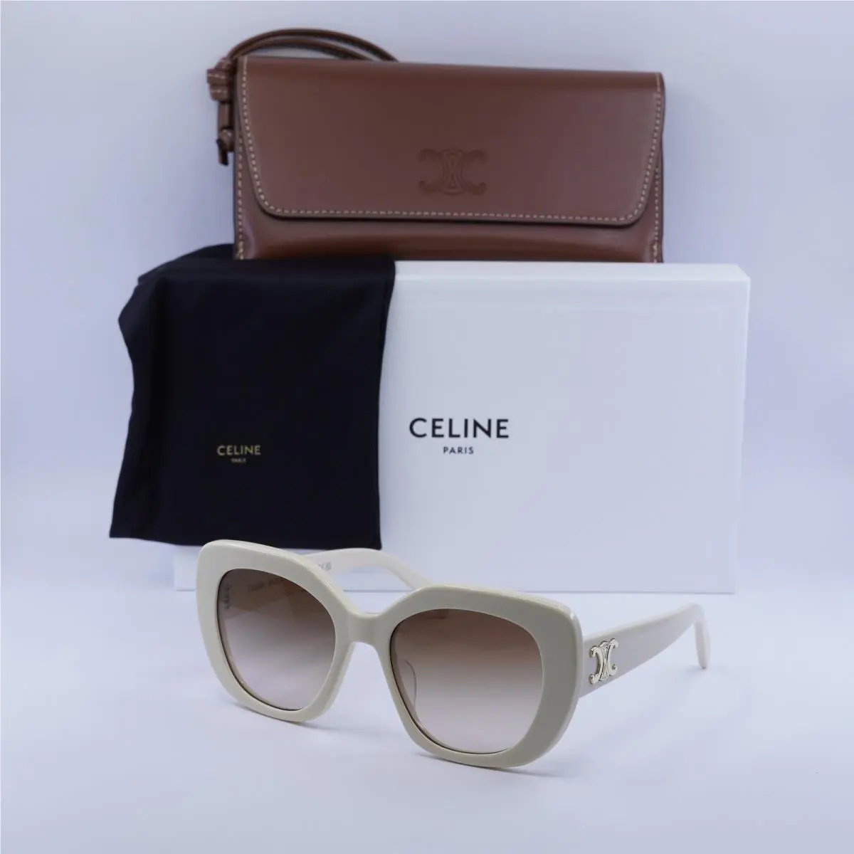 Celine CL40226U 25F Ivory/brown Gradient 55-19-135 Sunglasses